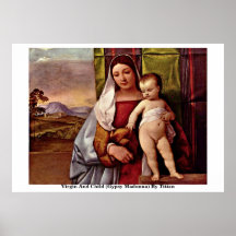 Oskuld och barn (zigenska Madonna) vid Titian Print