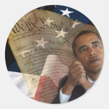 Oss folket… Barack Obama & konstitutionen Rund Klistermärke