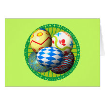 Ostereier Osternest easter eggs basket Karte