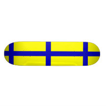 Ostergotland sverigeflagga skateboard deck