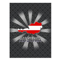 Österrike flaggakarta 2,0 vykort