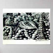 Östlig Diamondbackskallerorm Print