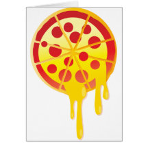 Ostliknande pizza hälsningskort