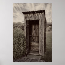 Outhouse för Nevada stadsspökstad - Montana Print