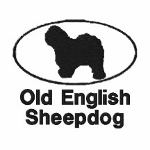 Oval gammal engelsk Sheepdog broderad skjorta