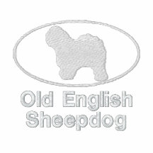 Oval gammal engelsk Sheepdog broderad skjorta (mör Broderad Pikétröja