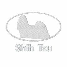 Oval Shih Tzu broderad skjorta (mörk) Polotröja