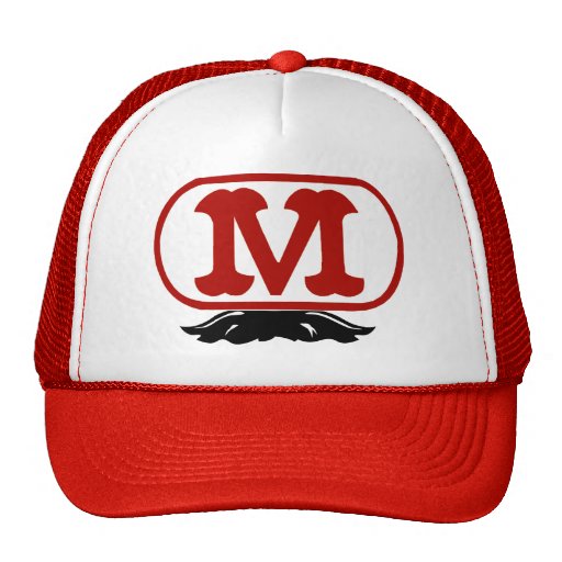 Ovalt M med mustasch Trucker Kepsar