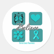 Ovarian cancer för tros inspirationer rund klistermärke