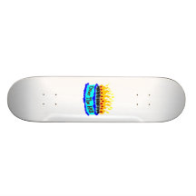 Över den flammande födelsedagtårtan för backe skate board deck
