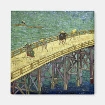 Överbrygga i regna (efter Hiroshige) Van Gogh Magneter
