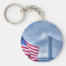 Överbryggar den patriotiska amerikanska flaggan fö nyckel ringar