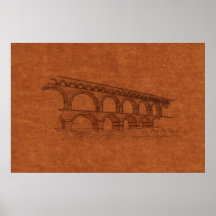 Överbryggar: Pont Du Gard, frankrike Print