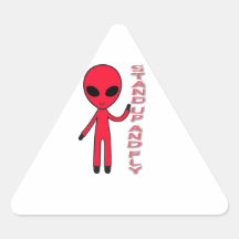 Övre och klipsk rolig främling för stativ triangle sticker