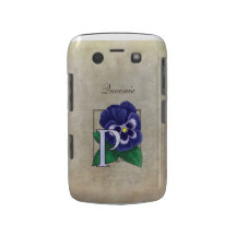 P för PansyblommigtMonogram Blackberry Bold Hud