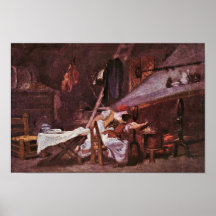 På ugnen av Fragonard Jean-Honoré (bäst Qualit Affisch