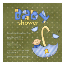 Packe av glädje:: Blått:: Baby showerinbjudan