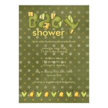 Packe av glädje:: Grönt:: Baby showerinbjudan