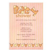 Packe av glädje:: Orange:: Baby showerinbjudan