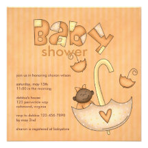 Packe av glädje:: Orange:: Baby showerinbjudan