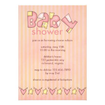 Packe av glädje:: Rosor:: Baby showerinbjudan