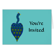 Påfågel You'reInvited Hälsnings Kort