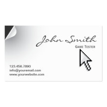 Page Curl Game Testing Business Card