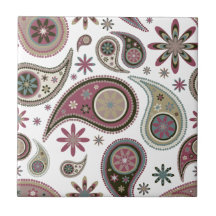 Paisley belägger med tegel/Trivet - Mauve - 2 Kakel