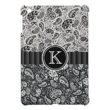 Paisley för kall svart vit mönstrad Monogram