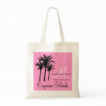 Palmträd för tote bags för rosastrandbröllop tyg kassar
