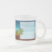 Palmträd-/strandtemabröllop/händelse Kaffe Muggar