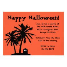 Palmträdhalloween festinbjudningar