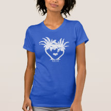Palmträdstrandbröllop Tee Shirts