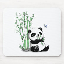 Panda som äter bambu mus mattor