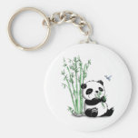 Panda som äter bambu nyckel ringar