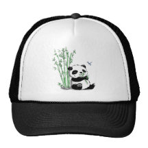 Panda som äter bambu trucker keps