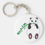 Panda som äter bambunyckelringen