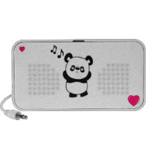 Pandaen/hjärtor/musikal noterar doodle högtalare