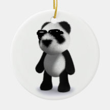 Pandasolglasögon för baby 3d julgransdekoration