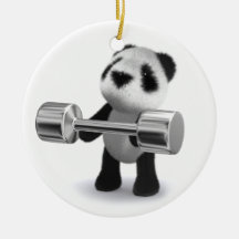 PandaWeightlifter för baby 3d Julgransdekorationer