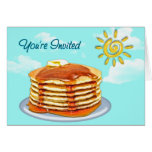 Pannkakafrukostsol, himmel & molninbjudan hälsningskort