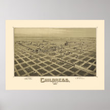 Panorama- 1890 kartlägger fåglar synar beskådar av print
