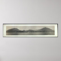 Panorama- 1912 beskådar Ketchikan, långt foto för  Affischer