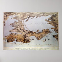 Panorama- beskåda av havet av Azof Affischer
