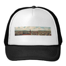 Panorama- beskåda av Milwaukee Wisconsin Trucker Kepsar