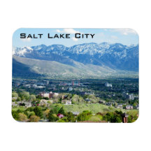 Panorama- beskåda av Salt Lake City Rektangulär Magnet