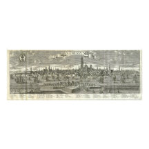 Panorama- beskåda av staden av Antwerpen i 1730 Fotografiskt Tryck