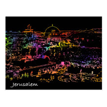 Panorama- beskåda den gammala staden Jerusalem Vykort