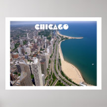 Panorama- Chicago beskådar affischtrycket