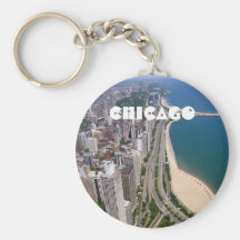 Panorama- Chicago beskådar Nyckelringar